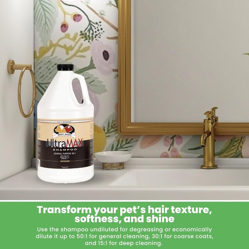 Best Shot UltraMAX Pro 4-in-1 Shampoo, Versatile Pet Shampoo, Ideal Pet Grooming Supplies, Ready to Use, Sweet Pea Essence, 1.1 Gallon - Image 5